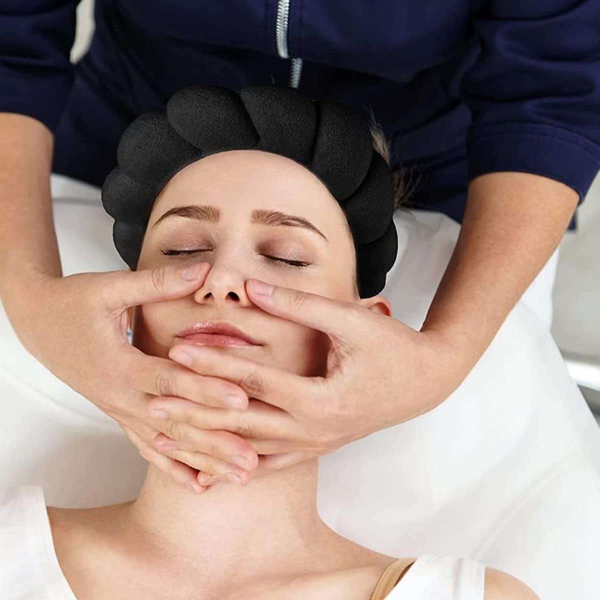 MAYCREATE Facial Spa Headband for Women Girls, Soft Sponge Headband for Face Washing, Shower, Makeup Headband Fashion Clouds Hairband Non Slip Hair Hoop Headwear, Black MAYCREATE Facial Spa Headband for Women Girls, Soft Sponge Headband for Face Washing, Shower, Makeup Headband Fashion Clouds Hairband Non Slip Hair Hoop Headwear, Black